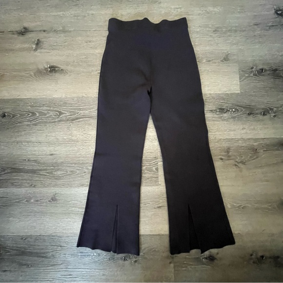 COS black flared slit-cuff ankle knit trouser pants XS casual quiet luxury basic - Picture 8 of 10